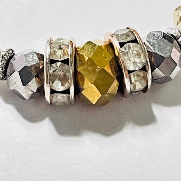 Disney Mickey Mouse Charm Hoop Earrings Gold Tone Beaded Drop - Picture 5 of 11